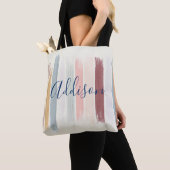 Gepersonaliseerde pastelpenseelstreken tote bag (Dichtbij)