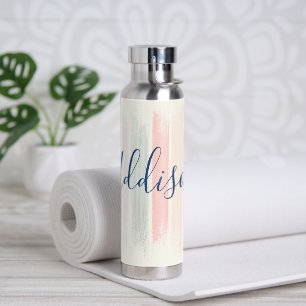 Gepersonaliseerde pastelpenseelstreken waterfles