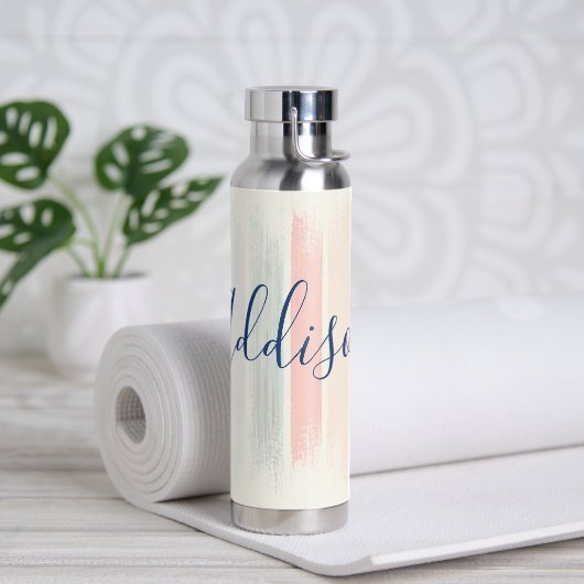 Gepersonaliseerde pastelpenseelstreken waterfles (Yoga)