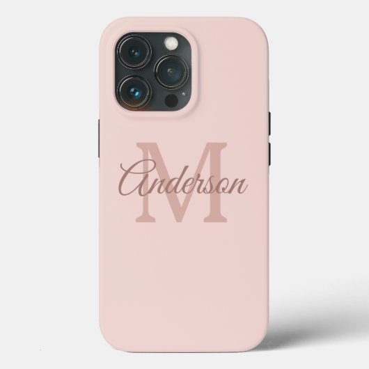 Gepersonaliseerde Pastelroze iPhone Case | Monogra (Achterkant)