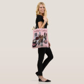 Gepersonaliseerde Pastelroze Schoonheidssalon Make Tote Bag (Op model)