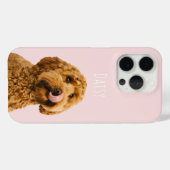 Gepersonaliseerde Pastelroze telefoonhoes met hond Case-Mate iPhone Case (Achterkant (horizontaal))