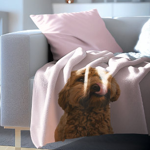 Gepersonaliseerde Pastelroze telefoonhoes met hond Fleece Deken