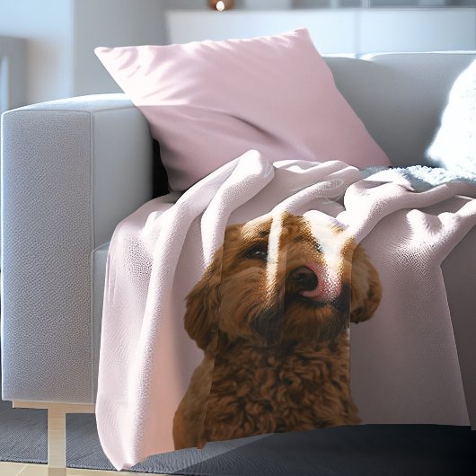 Gepersonaliseerde Pastelroze telefoonhoes met hond Fleece Deken