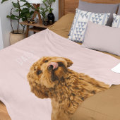Gepersonaliseerde Pastelroze telefoonhoes met hond Fleece Deken