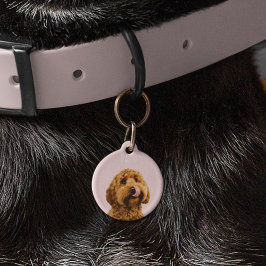 Gepersonaliseerde Pastelroze telefoonhoes met hond Huisdierpenning