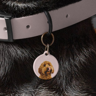 Gepersonaliseerde Pastelroze telefoonhoes met hond Huisdierpenning