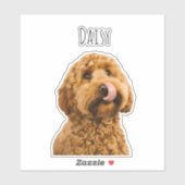 Gepersonaliseerde Pastelroze telefoonhoes met hond Sticker (Vel)