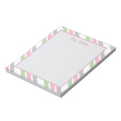 Gepersonaliseerde Pastelstreep leraar Gift Notitieblok (Linkerzijde)