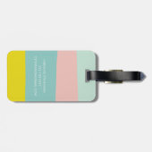 Gepersonaliseerde Pastelstrepen Reizigersbestemmin Bagagelabel (Achterkant horizontaal)