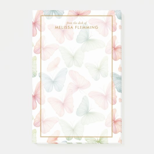 🦋 Gepersonaliseerde pastelvlinder Post-it® Notes (Voorkant)