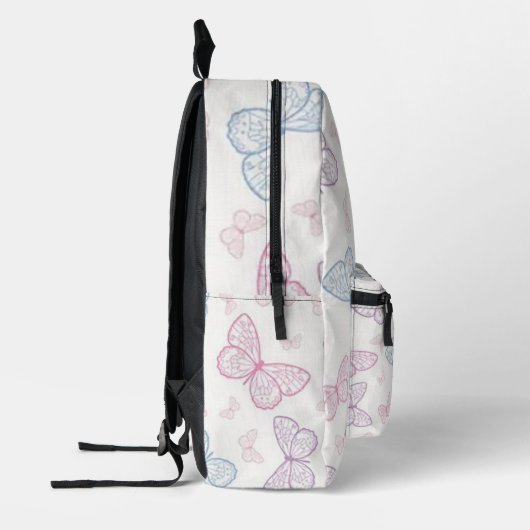 Gepersonaliseerde pastelvlinders bedrukte rugzak (Links)