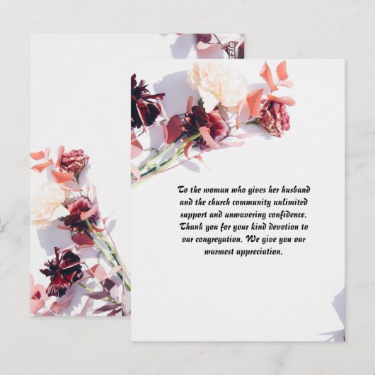 Gepersonaliseerde Pastor's vrouw waardering Briefk Briefkaart (Voorkant / Achterkant)