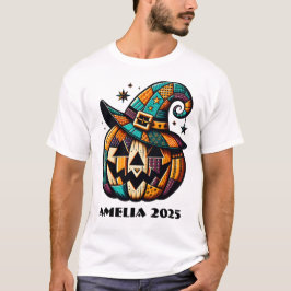 Gepersonaliseerde Patchwork Pump Halloween T-shirt
