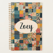 Gepersonaliseerde Patchwork Quilt Print Planner (Voorkant)