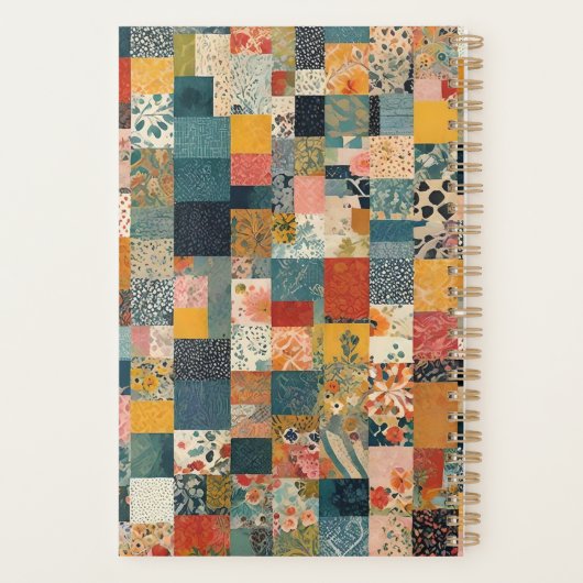 Gepersonaliseerde Patchwork Quilt Print Planner (Achterkant)