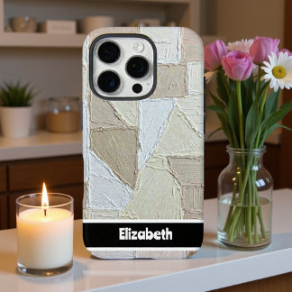 Gepersonaliseerde patchwork textuur iPhone 16 pro hoesje