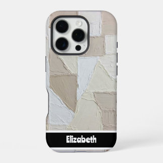 Gepersonaliseerde patchwork textuur iPhone 16 pro hoesje