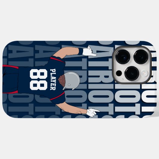 Gepersonaliseerde Patriots Jersey Amerikaans Footb Case-Mate iPhone Case (Achterkant (horizontaal))
