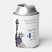 Gepersonaliseerde Patriottische 4 juli Party Blikjeskoeler (Blikje Voorkant)