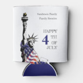 Gepersonaliseerde Patriottische 4 juli Party Blikjeskoeler (Voorkant)