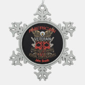 Gepersonaliseerde Patriottische Amerikaanse vetera Tin Sneeuwvlok Ornament (Voorkant)
