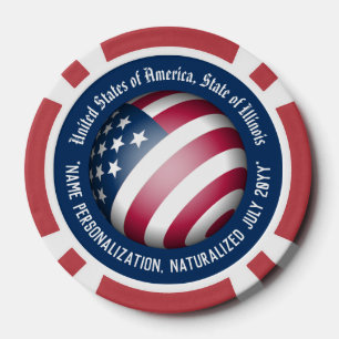 Gepersonaliseerde Patriottische Amerikaanse Vlag i Poker Chips