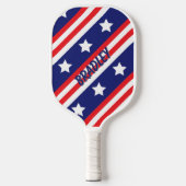 Gepersonaliseerde patriottische Amerikaanse vlag n Pickleball Paddle (Voorkant)