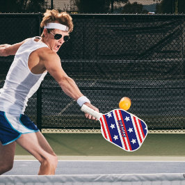 Gepersonaliseerde patriottische Amerikaanse vlag n Pickleball Paddle