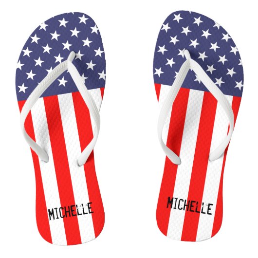 Gepersonaliseerde patriottische Amerikaanse vlag t Teenslippers (Voetbed)