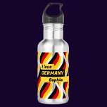 Gepersonaliseerde patriottische Duitse vlag Waterfles<br><div class="desc">Gepersonaliseerde Patriottische Duitse Vlag roestvrij stalen waterfles. U kunt dit object personaliseren door de naam in de sjabloon van het product te wijzigen.</div>