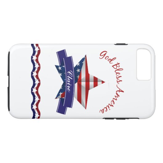 Gepersonaliseerde Patriottische iPhone 7-plus Hoes (Achterkant (Horizontaal))