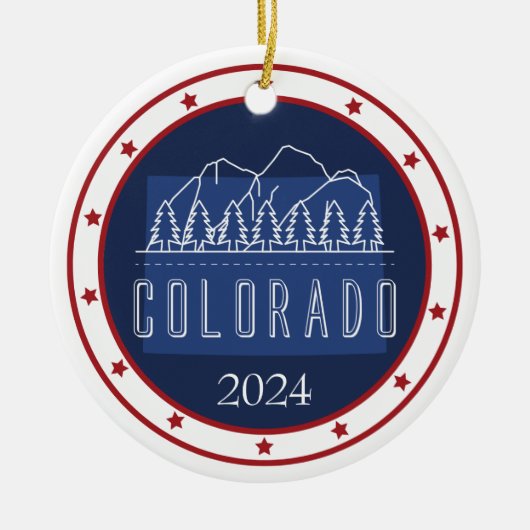 Gepersonaliseerde Patriottische Kerst Ornament – V (Voorkant)