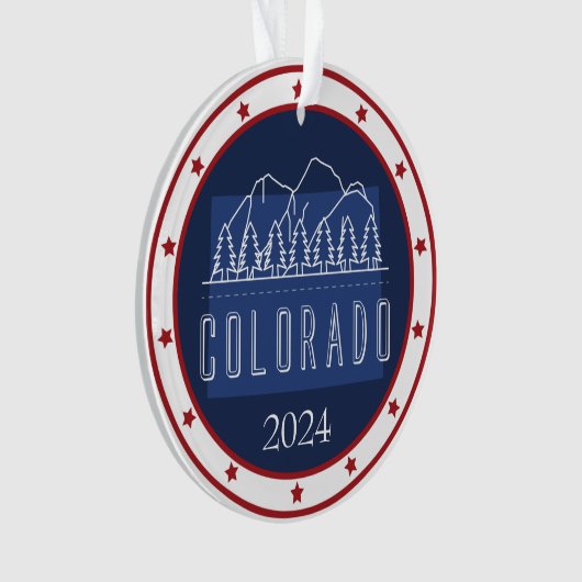 Gepersonaliseerde Patriottische Kerst Ornament – V (voorkant)