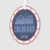 Gepersonaliseerde Patriottische Kerst Ornament – V (voorkant)