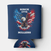 Gepersonaliseerde patriottische kleuren America Bo Blikjeskoeler (Achterkant)