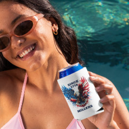 Gepersonaliseerde patriottische kleuren America Bo Blikjeskoeler