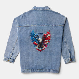 Gepersonaliseerde patriottische kleuren America Bo Denim Jacket