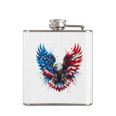 Gepersonaliseerde patriottische kleuren America Bo Heupfles (Achterkant)