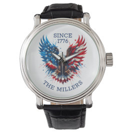 Gepersonaliseerde patriottische kleuren America Bo Horloge