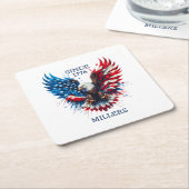 Gepersonaliseerde patriottische kleuren America Bo Kartonnen Onderzetters (Schuin)