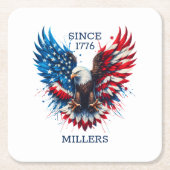 Gepersonaliseerde patriottische kleuren America Bo Kartonnen Onderzetters (Voorkant)