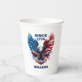 Gepersonaliseerde patriottische kleuren America Bo Papieren Bekers (Achterkant)