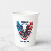 Gepersonaliseerde patriottische kleuren America Bo Papieren Bekers (Voorkant)