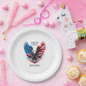 Gepersonaliseerde patriottische kleuren America Bo Papieren Bordje (Feest)