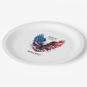 Gepersonaliseerde patriottische kleuren America Bo Papieren Bordje (Gekanteld)