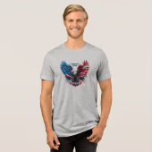 Gepersonaliseerde patriottische kleuren America Bo Tri-Blend Shirt (Voorkant volledig)