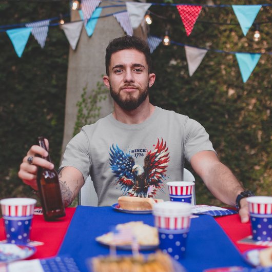 Gepersonaliseerde patriottische kleuren America Bo Tri-Blend Shirt