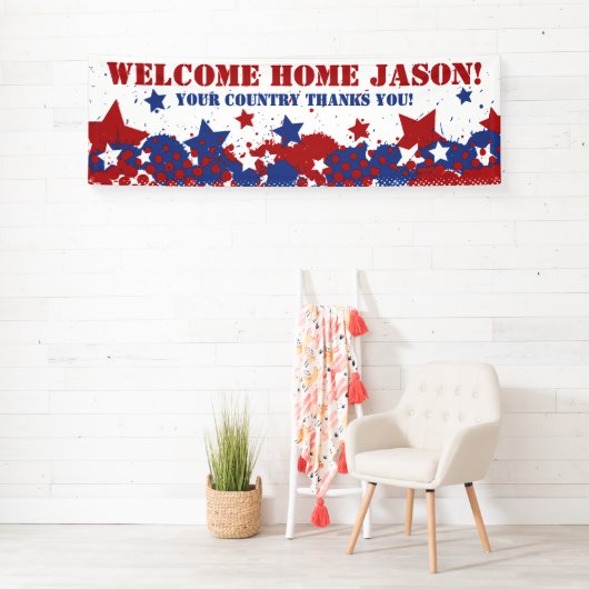 Gepersonaliseerde patriottische militaire banier spandoek (Insitu)