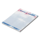 Gepersonaliseerde Patriottische Red White en Blue  Notitieblok (Linkerzijde)